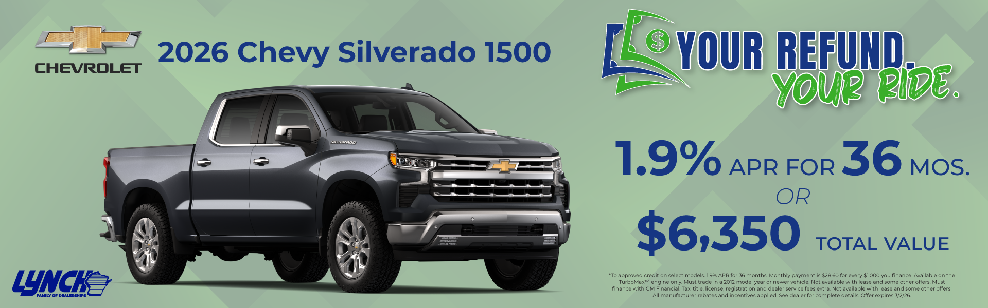 Chevy silverado at lynch mukwonago your refund your ride