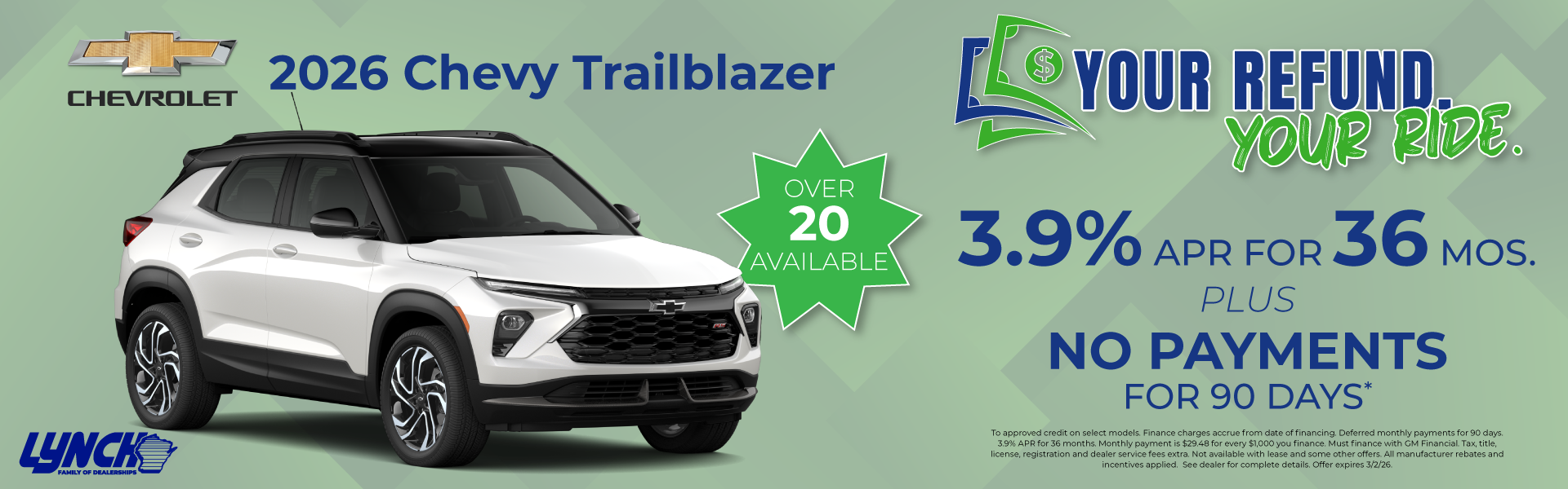 Chevy trailblazer at lynch mukwonago your refund your ride