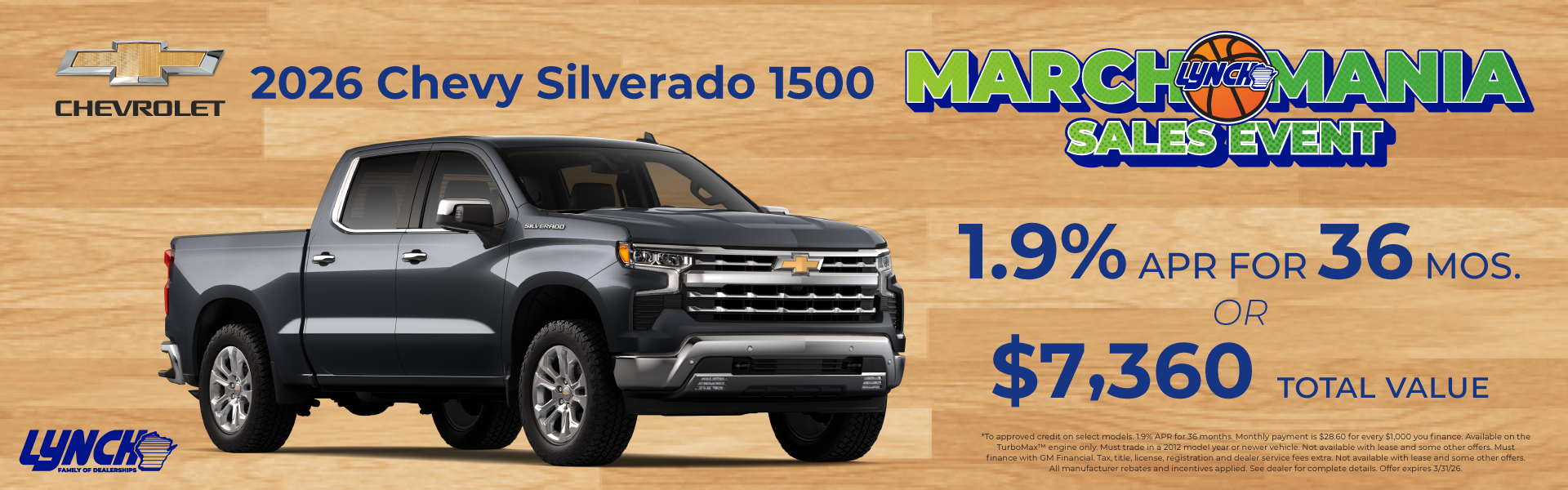 Silverado savings at Lynch chevy Mukwonago